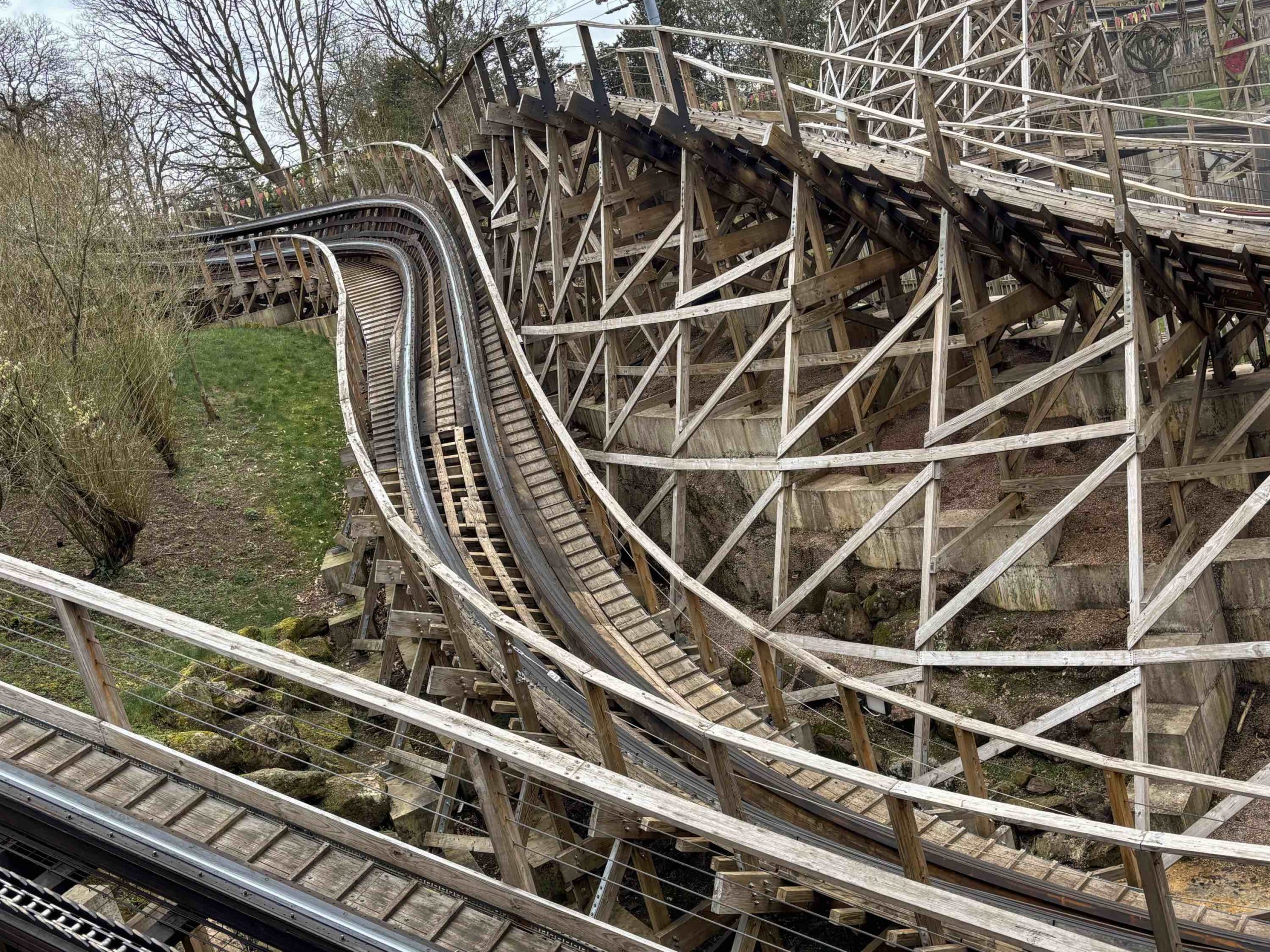 Wicker Man's twisted second drop at Alton Towers Resort